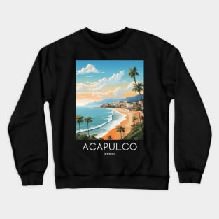 A Vintage Travel Illustration of Acapulco - Mexico Crewneck Sweatshirt